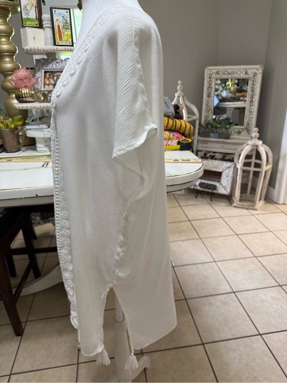 Kona Sol White Boho Swim Cover-Up – Size Small - Picture 4 of 11